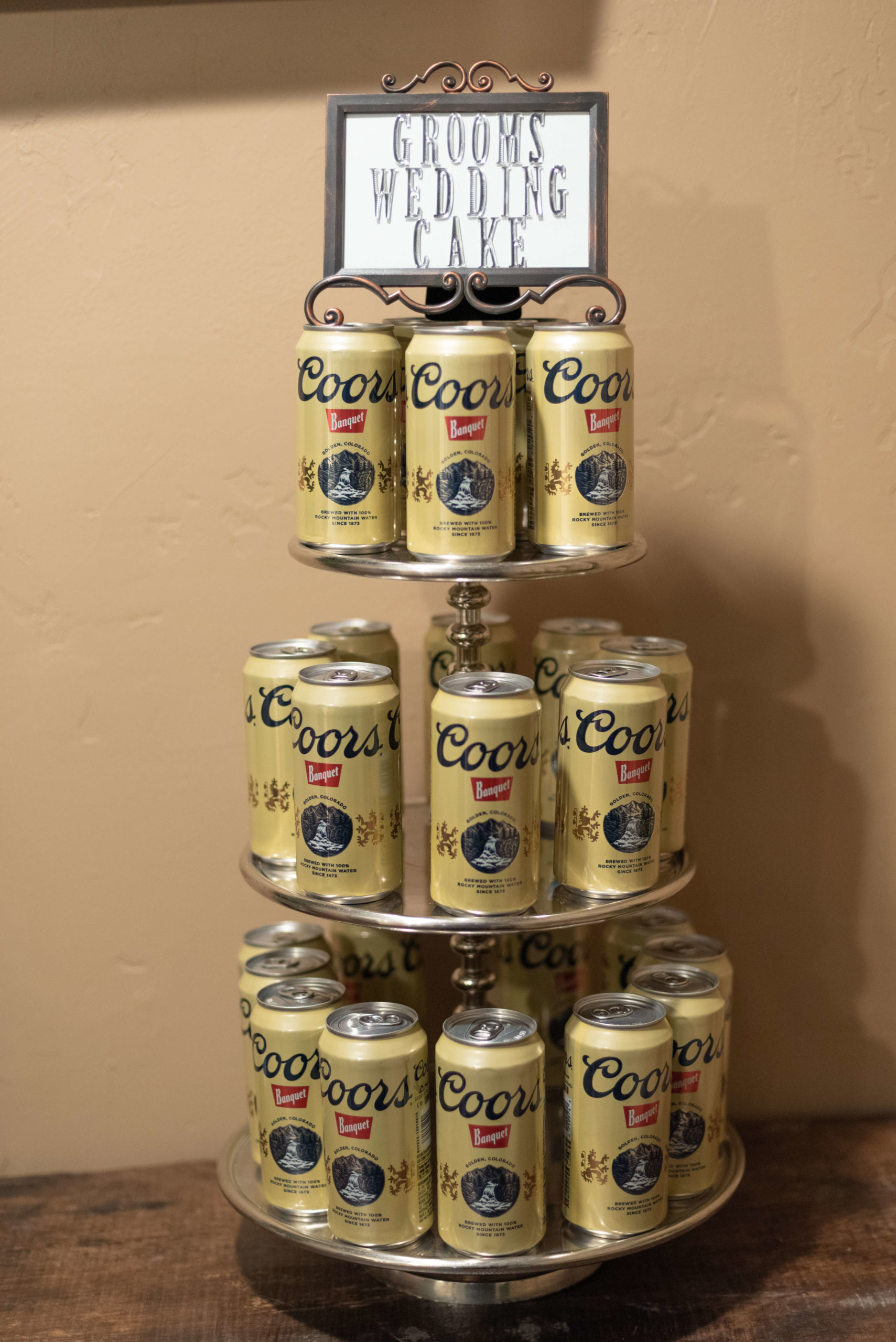 Groom's Beer Can Wedding Cake